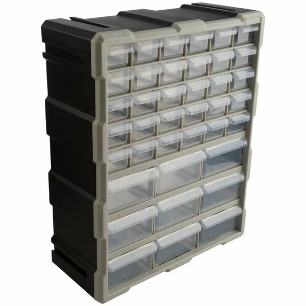 39-Drawer Small Part Organizer, Black, Stalwart, Mfr#: 75-TS2006